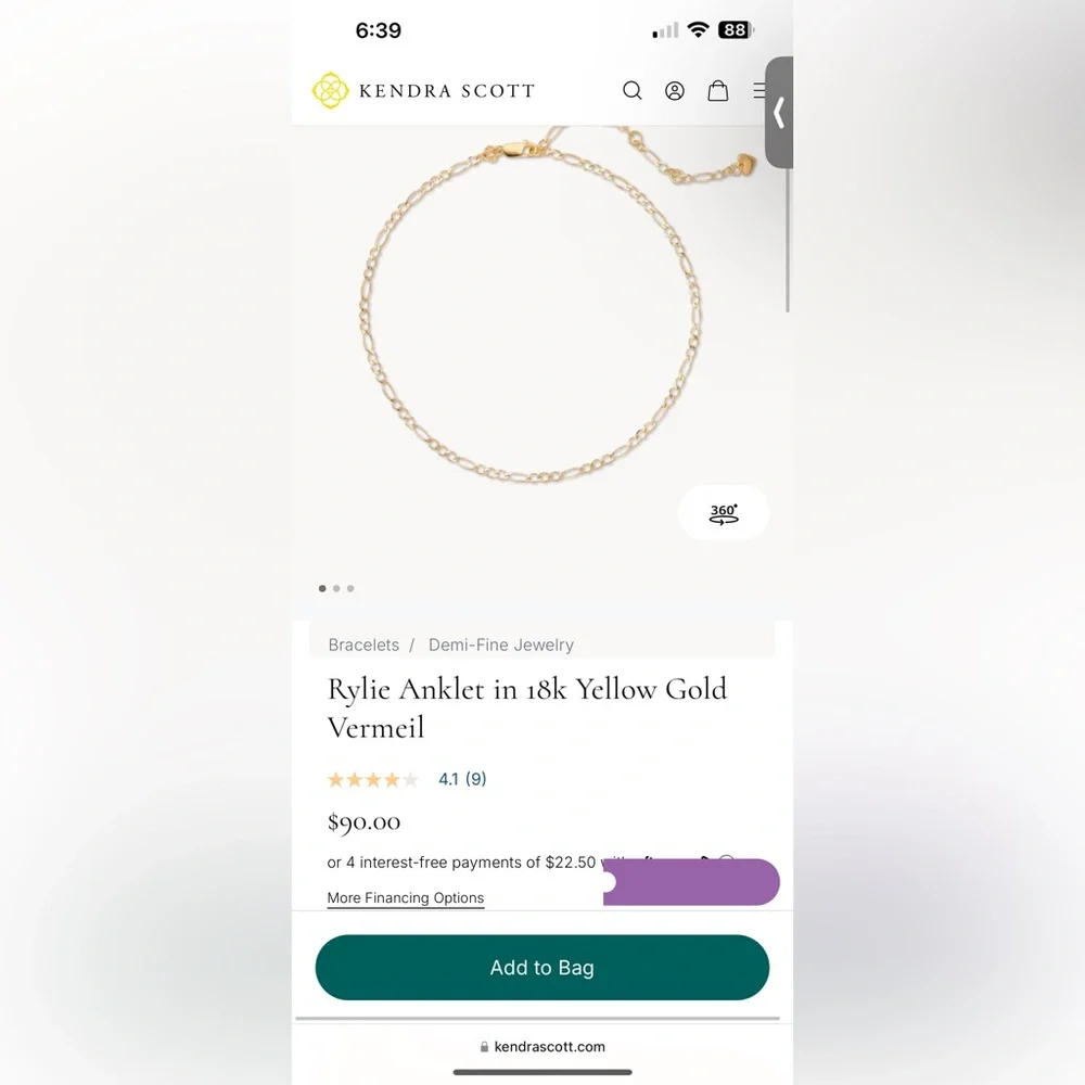 Kendra Scott Rylie Anklet - Picture 5 of 6